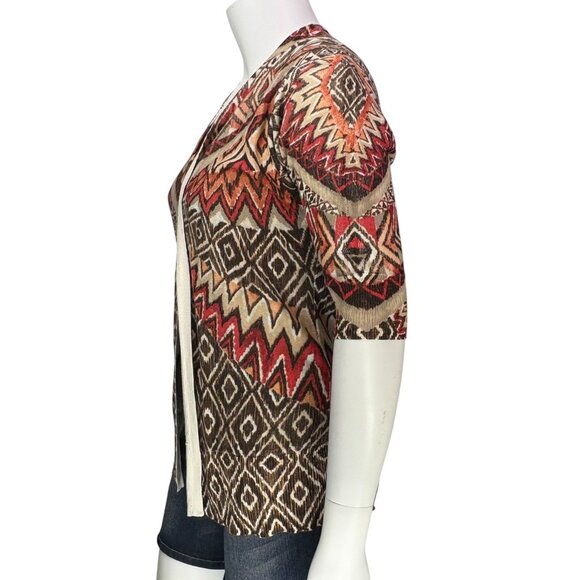 Chicos Womens Daniella Cardigan Sweater Tribal Diva 3/4 Sleeve Rayon Size 1 | M - Picture 10 of 14